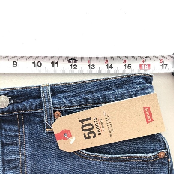 Levi's 501 jean shorts size 31 Denim Cutoff button Fly High Rise Jive Stone - Picture 6 of 12